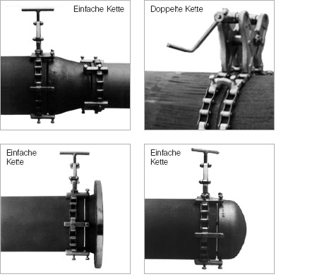CENTROMAT Rohrzentrierketten Typ 1c, (Edelstahl) Leichte Ausführung, Rohraußen-Ø 168,3mm